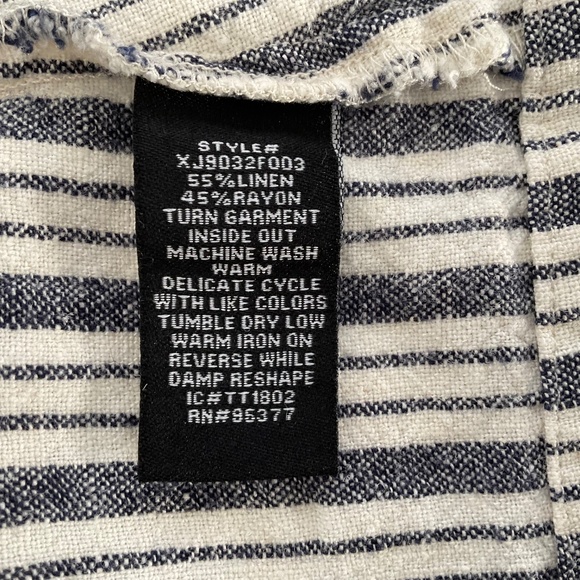 Sanctuary Striped Linen Blend Open Front Blazer Sz M Lightweight Business Casual - Picture 10 of 11